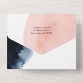 Invitation Tout En Un Marine et Blush Mariage géométrique tout en un (Verso)