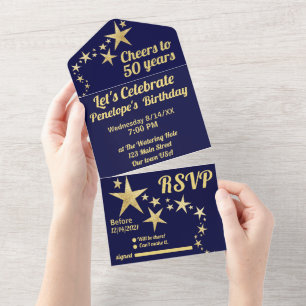 Invitation Tout En Un Marine et Gold Stars applaudissent à 50 ans annive