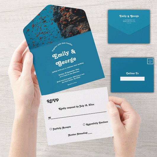 Invitation Tout En Un Marine sous la mer Fish Reefs Ocean Beach Mariage