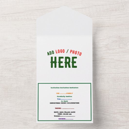 INVITATION TOUT EN UN MARQUE BLANCHE MODERNE ET PERSONNALISABLE VÉRIFIÉE (À l'intérieur)