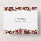 Invitation Tout En Un Marsala Mariage de Bourgogne rouge tout en un (Verso)