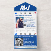 Invitation Tout En Un Médias sociaux modernes Thème QR Code Mariage (À l'intérieur)