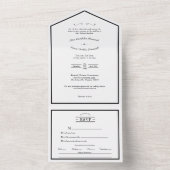 Invitation Tout En Un Menu classique Mariage noir blanc classique (À l'intérieur)