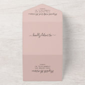 Invitation Tout En Un Menu Élégant Choix Blush Mariage Réception (Dehors)