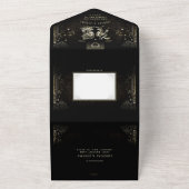 Invitation Tout En Un MENU Mariage Halloween Tarot "Avec" (Dehors)