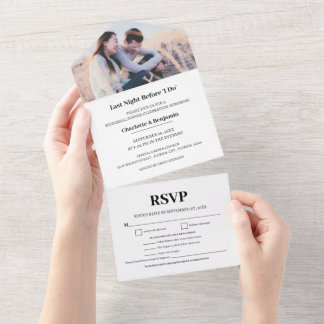 Invitation Tout En Un Menu Photo Personnalisé Choix du dîner de répétiti