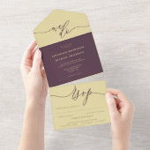 Invitation Tout En Un Midnight Fig Wedding script we do All In One (Déchirure)