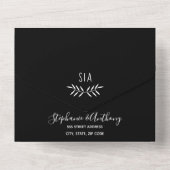 Invitation Tout En Un Mini Black and White Branch Calligraphy (Verso)