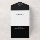 Invitation Tout En Un Mini Black and White Branch Calligraphy (Dehors)