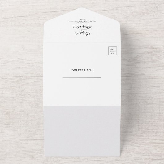 Invitation Tout En Un Mini-chrome Mariage photo Code QR (Dehors)