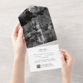 Invitation Tout En Un Mini-chrome Mariage photo Code QR (Déchirure)