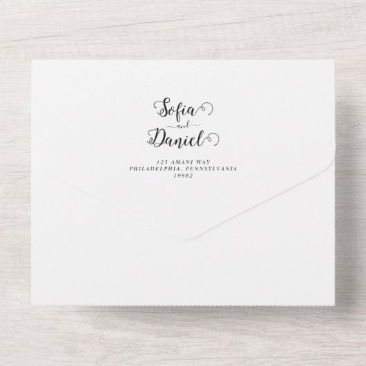 Invitation Tout En Un Mini-chrome Mariage photo Code QR (Verso)