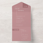 INVITATION TOUT EN UN MINIMAL CHIC SCANDI DUSKY ROSE PINK BLUSH MARIAGE (À l'intérieur)