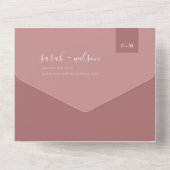 INVITATION TOUT EN UN MINIMAL CHIC SCANDI DUSKY ROSE PINK BLUSH MARIAGE (Verso)