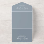 Invitation Tout En Un Minimal | Mariage bleu et blanc All In One Invit (Dehors)