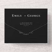 Invitation Tout En Un Minimal | Mariage noir et blanc tout en un (Verso)