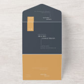 INVITATION TOUT EN UN MINIMAL SCANDI AMUSANT BLACK BURNT ORANGE MARIAGE (Dehors)