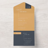 INVITATION TOUT EN UN MINIMAL SCANDI AMUSANT BLACK BURNT ORANGE MARIAGE (À l'intérieur)