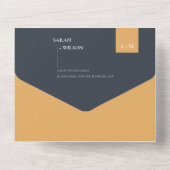 INVITATION TOUT EN UN MINIMAL SCANDI AMUSANT BLACK BURNT ORANGE MARIAGE (Verso)