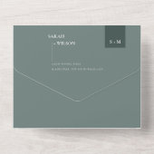 INVITATION TOUT EN UN MINIMAL SCANDI EMERALD SAGE PALE VERT MARIAGE TOUT (Verso)