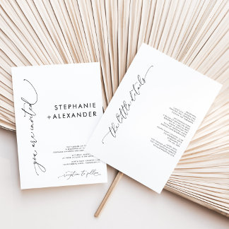 Invitation Tout en un minimaliste Mariage noir et blanc