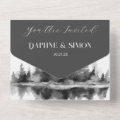 Invitation Tout En Un Misty Mountain Mariage (Verso)