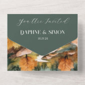 Invitation Tout En Un Misty Mountain Mariage (Verso)