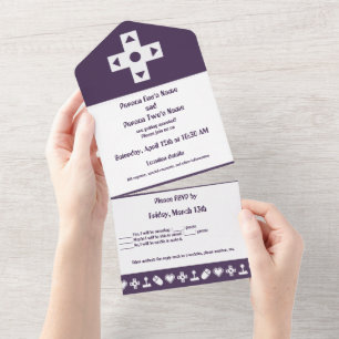 Invitation Tout En Un Mode multijoueur en violet