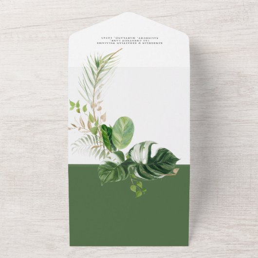 Invitation Tout En Un Modern and elegant tropical frame (Dehors)