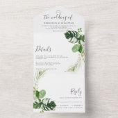 Invitation Tout En Un Modern and elegant tropical frame (À l'intérieur)