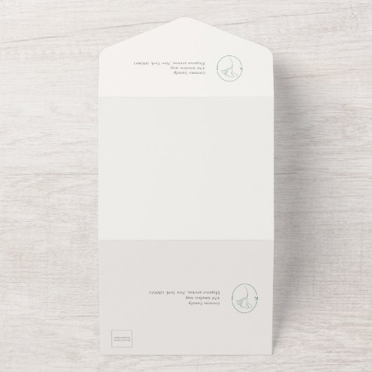 Invitation Tout En Un Modern Emerald Monogram  Script Wedding (Dehors)