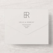 Invitation Tout En Un Modern Minimal Interlocking Monogram (Verso)