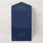 Invitation Tout En Un Modern Navy Blue Gold Glitter Wedding (Dehors)