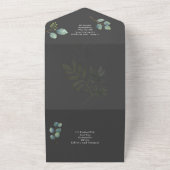 Invitation Tout En Un Moderne 3in1 Verdure Eucalyptus Mariage RSVP (Dehors)
