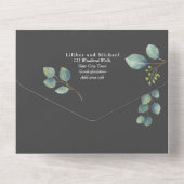 Invitation Tout En Un Moderne 3in1 Verdure Eucalyptus Mariage RSVP (Verso)