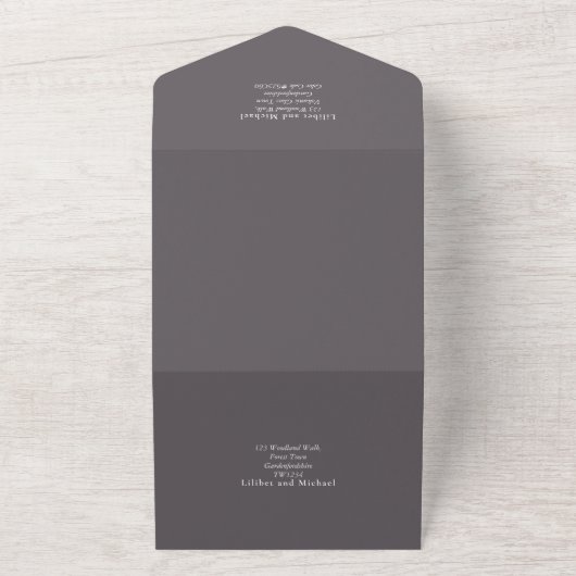 Invitation Tout En Un Moderne 3in1 Verdure Eucalyptus Mariage RSVP (Dehors)