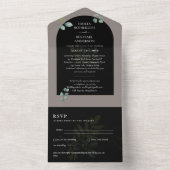 Invitation Tout En Un Moderne 3in1 Verdure Eucalyptus Mariage RSVP (À l'intérieur)