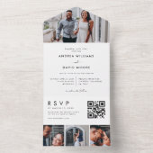 Invitation Tout En Un Moderne 4 Photo Collage Typographie Mariage élégan (À l'intérieur)