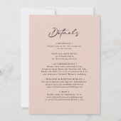 Invitation Tout en un Moderne Calligraphie Roses Rose Mariage (Dos)