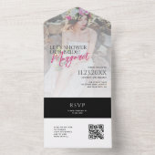 Invitation Tout En Un Moderne Chic Douche Notre Mariée Photo Code QR (À l'intérieur)