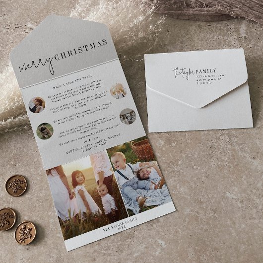 Invitation Tout En Un Moderne Chic Joyeux Noël Multi Photo Holiday