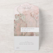 INVITATION TOUT EN UN MODERNE DUSKY BLUSH ROSE ROSE OR AGATE MARIAGE AL (Dehors)