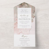 INVITATION TOUT EN UN MODERNE DUSKY BLUSH ROSE ROSE OR AGATE MARIAGE AL (À l'intérieur)