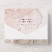 INVITATION TOUT EN UN MODERNE DUSKY BLUSH ROSE ROSE OR AGATE MARIAGE AL (Verso)