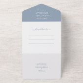 Invitation Tout En Un Moderne Dusty Blue 2 Photo QR Code RSVP Mariage (Dehors)