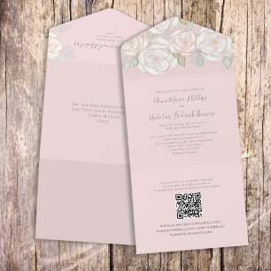 Invitation Tout En Un Moderne Elégant Aquarelle Floral Invité Adressé