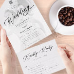 Invitation Tout En Un Moderne Elegant Chic Simple Photo QR Wedding RSVP<br><div class="desc">Composé de script cursif et de typographie serif. Ces éléments sont modernes,  simples et chics. Il est conçu par White Paper Birch Co. exclusif pour Zazzle. Disponible ici : http://www.zazzle.com/store/whitepaperbirch</div>