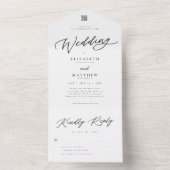 Invitation Tout En Un Moderne Elegant Chic Simple QR Code Mariage (À l'intérieur)
