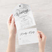 Invitation Tout En Un Moderne Elegant Chic Simple QR Code Mariage Photo (Déchirure)