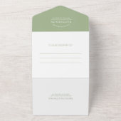 Invitation Tout En Un Moderne Elegant Sage Green 2 Photo RSVP Mariage (Dehors)